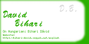 david bihari business card